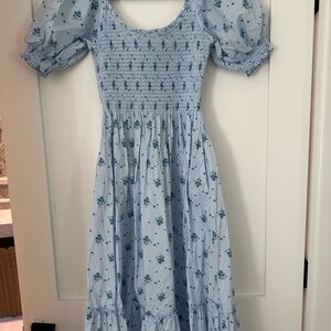 Hill House Light Blue Floral Dress